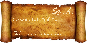 Szoboszlai Agád névjegykártya